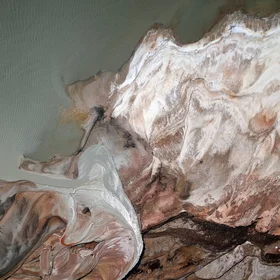 Sediment plume of a canyon at the Dead Sea