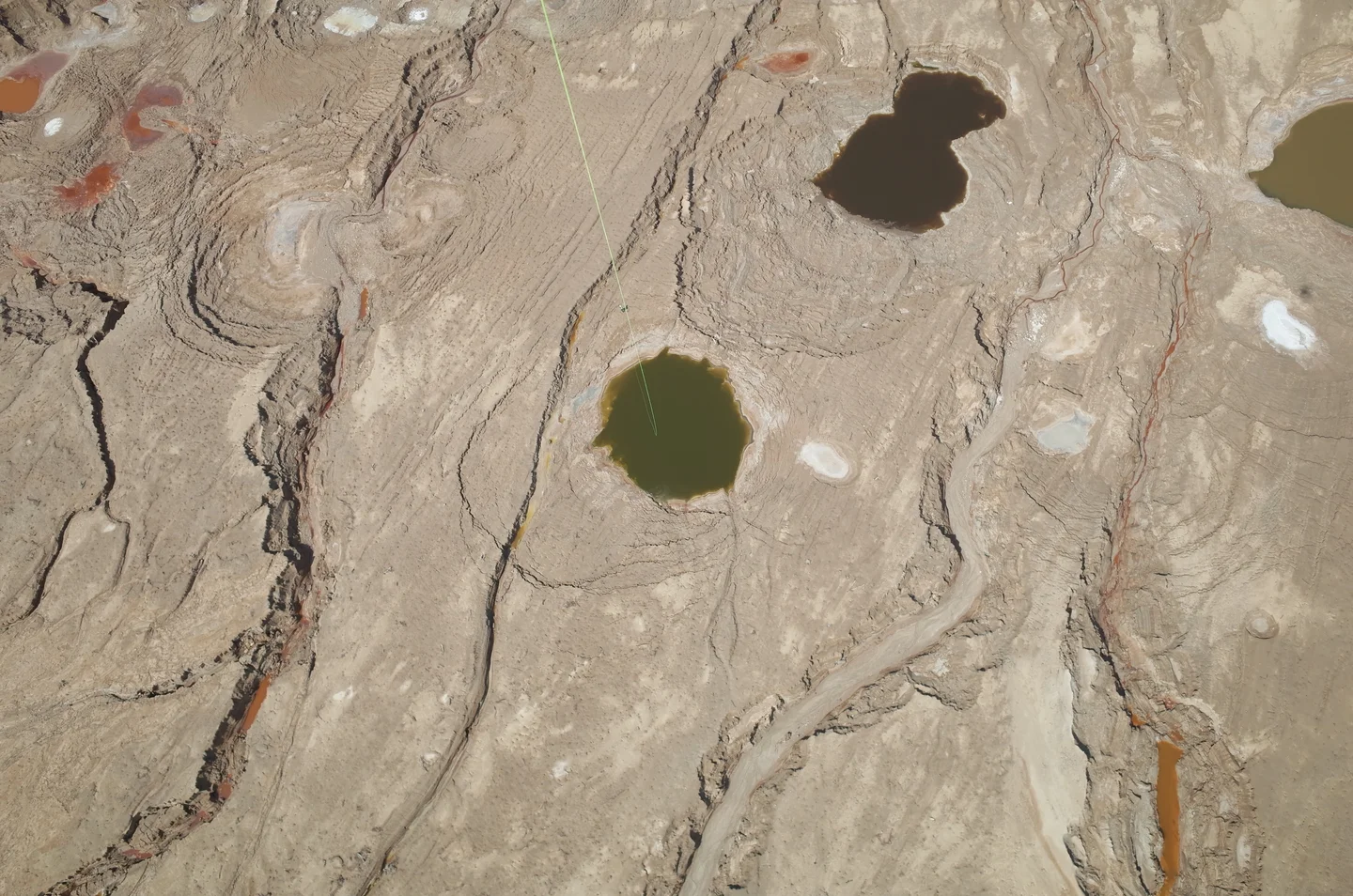 Water-filled sinkholes at the Dead Sea