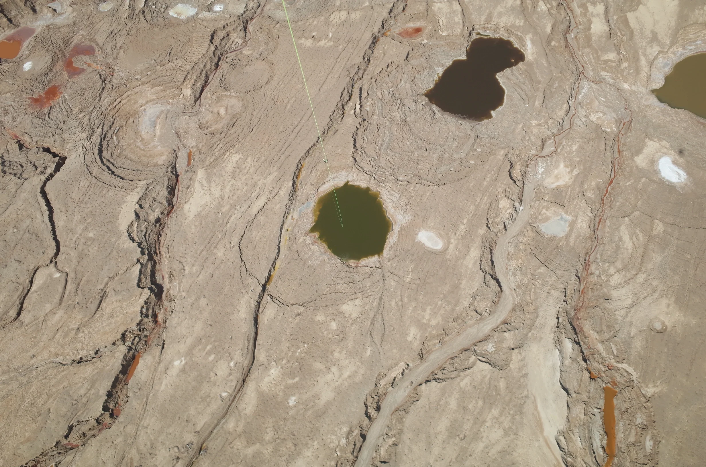 Water-filled sinkholes at the Dead Sea