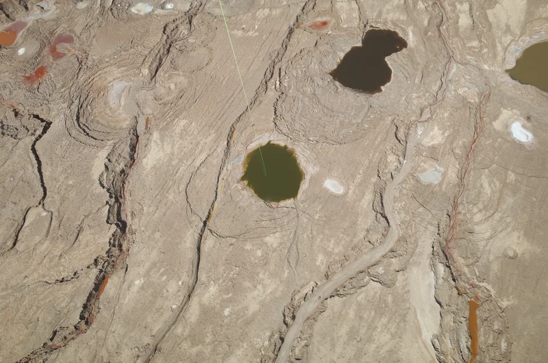 Water-filled sinkholes at the Dead Sea