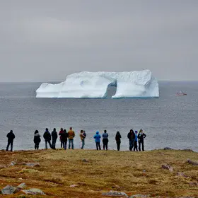 Iceberg viewing in Cape Spear, Newfoundland, Canada
