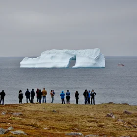 Iceberg viewing in Cape Spear, Newfoundland, Canada