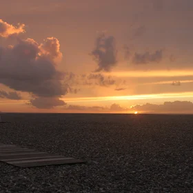 Pebble beach in Mesnil Val (Normandy, France)