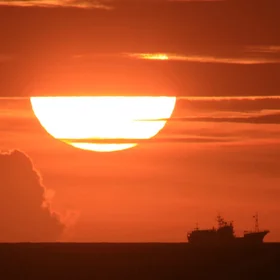 Sunset in the Sunda Strait