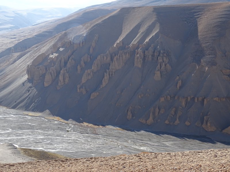 Erosional features on the mountain ranges of leh