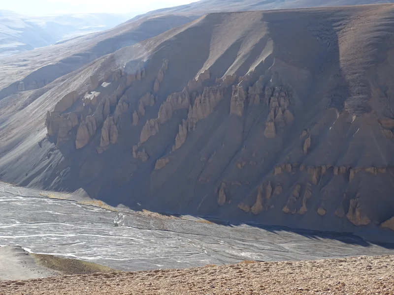 Erosional features on the mountain ranges of leh