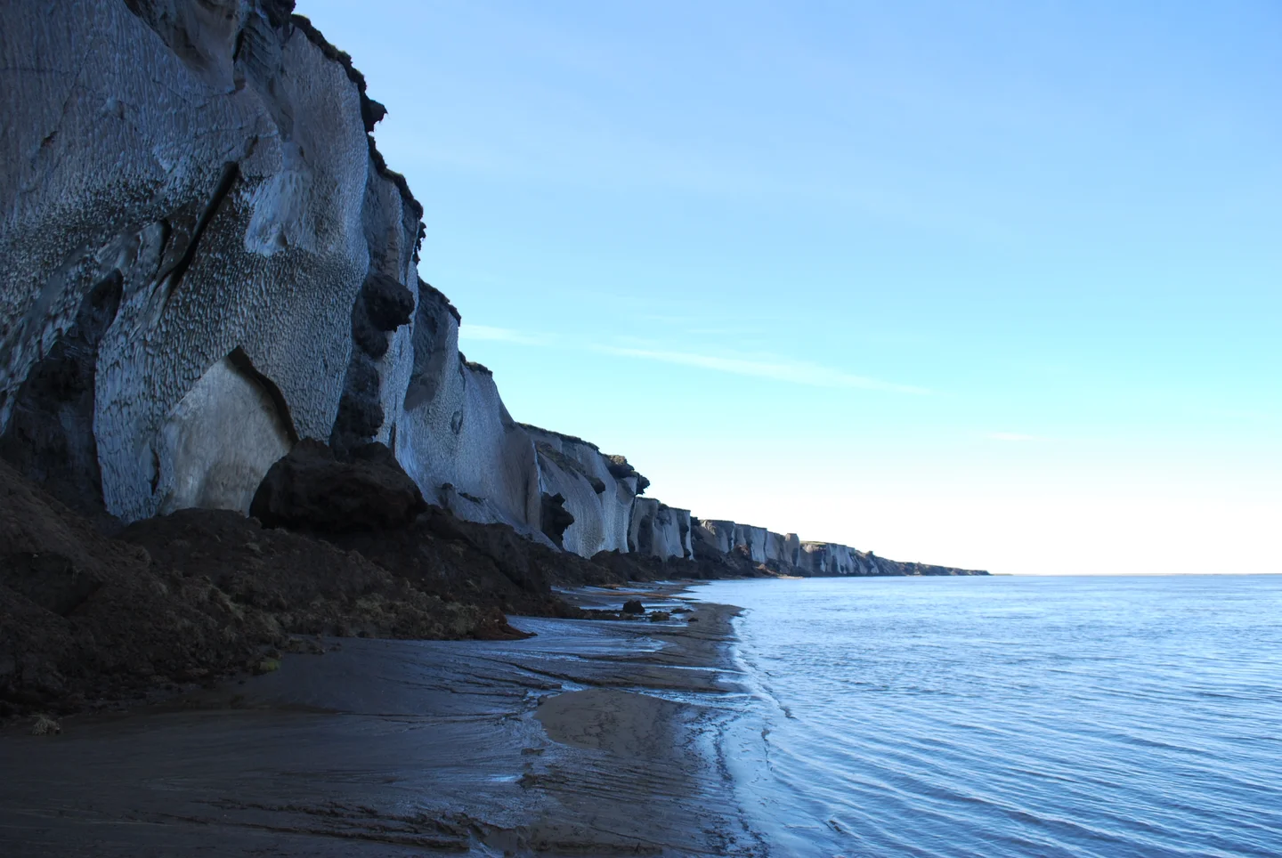 Ice complex cliff in the Lena River Delta