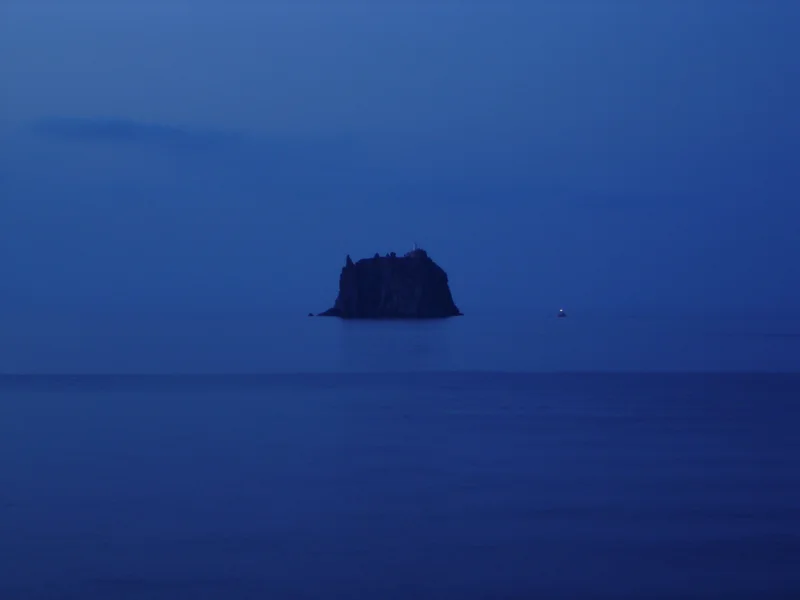 Strombolicchio volcanic neck out of the blue