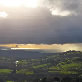 light play at the tuscan coast on a day in early March
