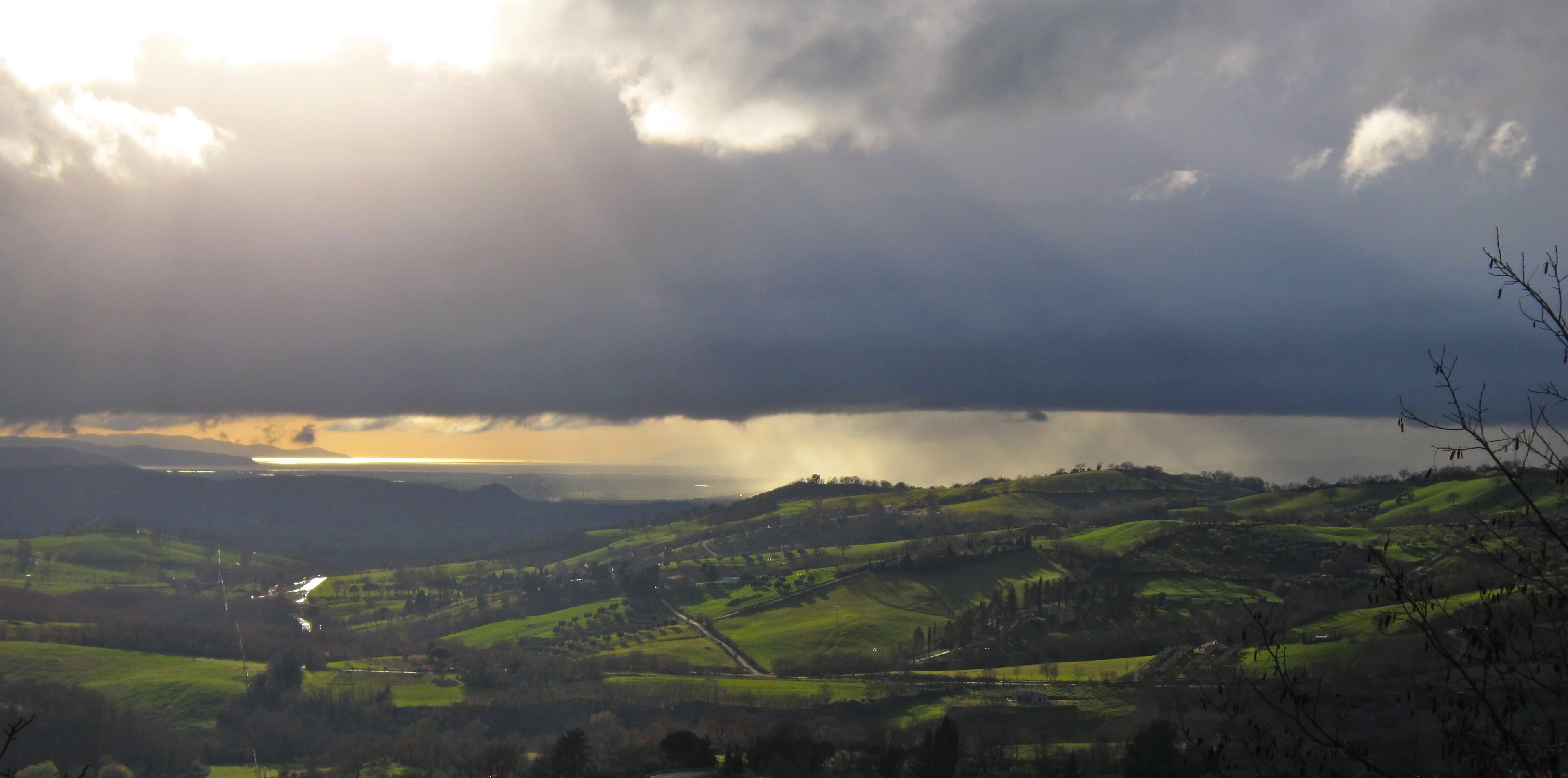light play at the tuscan coast on a day in early March
