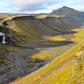 Islandic valley created during a volcanic eruption