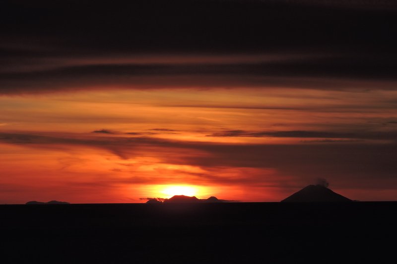 Sunset behind Eolie Islands