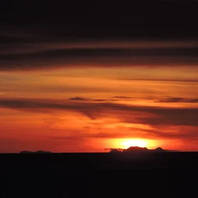 Sunset behind Eolie Islands