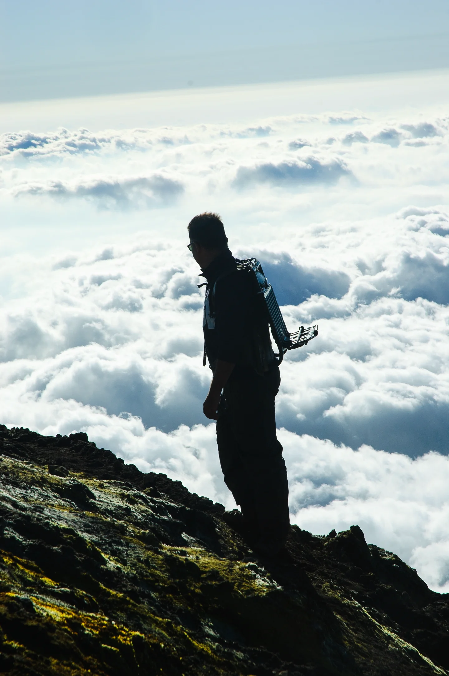Scientist above the clouds