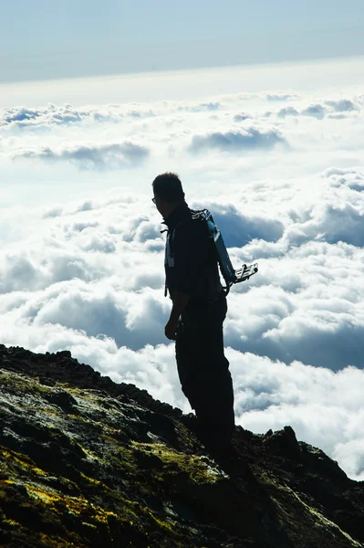 Scientist above the clouds