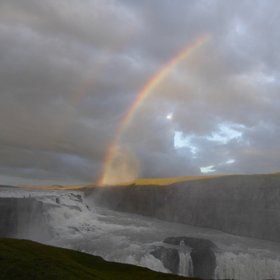Double rainbow over Gullfoss