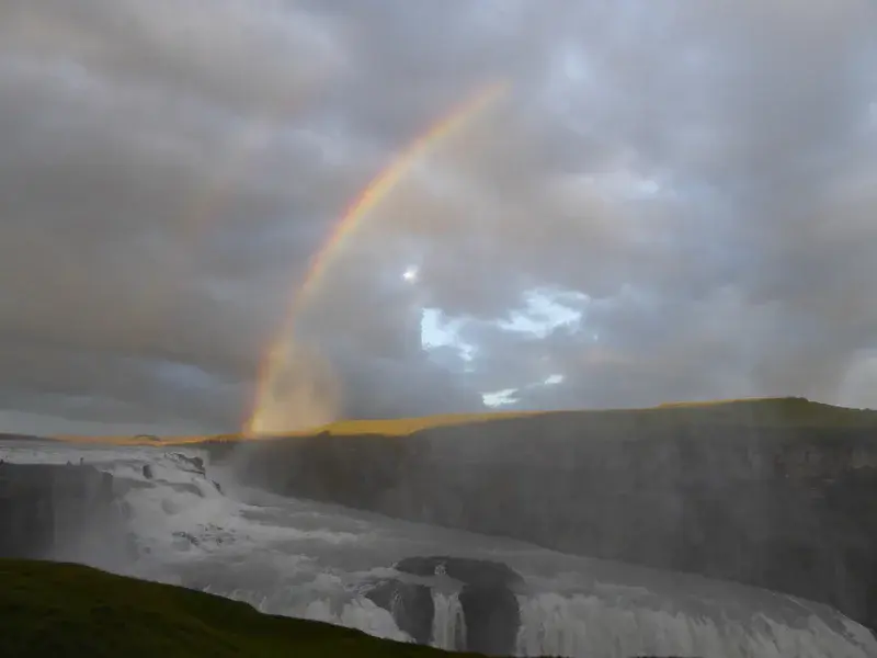 Double rainbow over Gullfoss