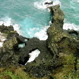 Volcanic island pavement
