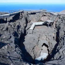 Entering the Earth through a volcano