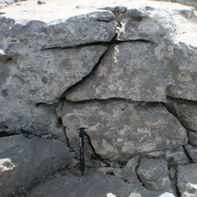 Weathered limestone from Tramuntana mountains, Mallorca (Spain) marked by El Zorro
