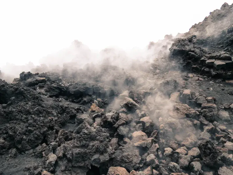 Fumaroles on Mount Etna, Sicily