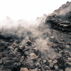 Fumaroles on Mount Etna, Sicily