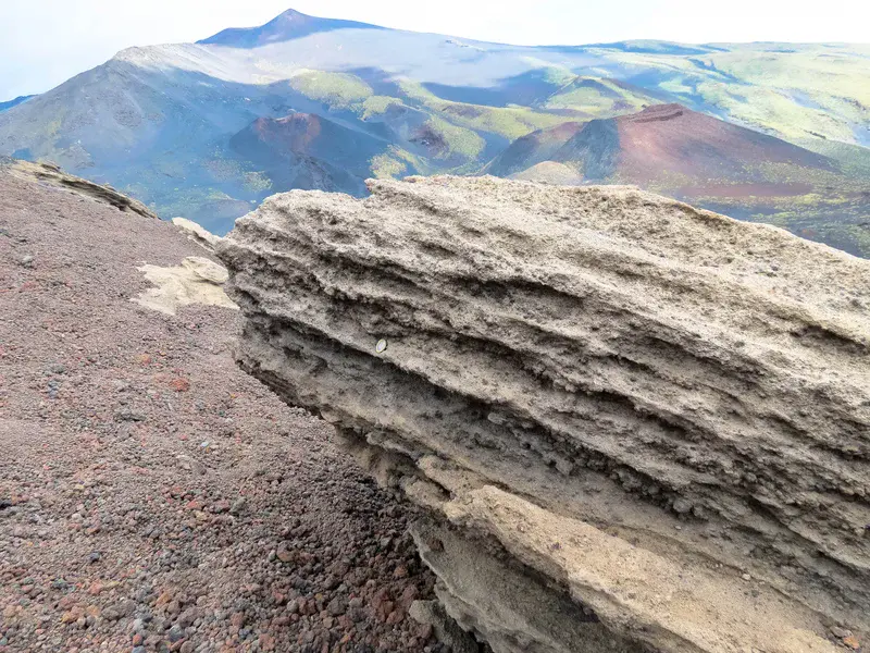 Pyroclastic flow deposits on Mount Etna, Sicily