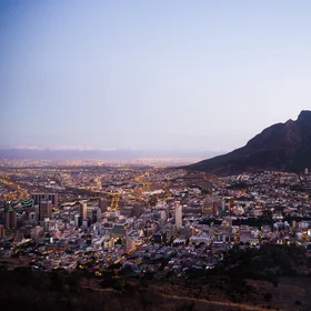 Table Mountain and Cape Town at night