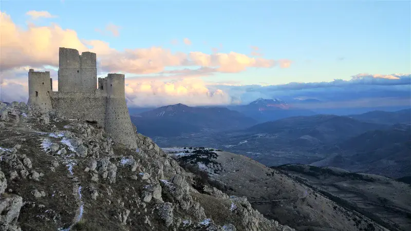 Cold sunset in the Apennines