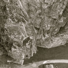 Rock climbing wall from the sky