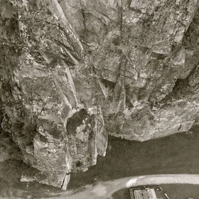 Rock climbing wall from the sky