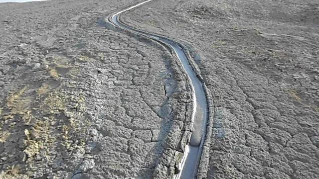 Volcanic mud race, like the Formula 1 cars