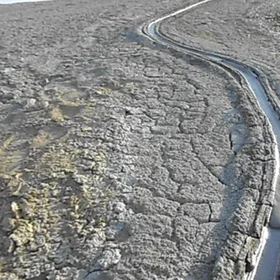 Volcanic mud race, like the Formula 1 cars