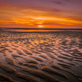 Streaky lines behind the tide