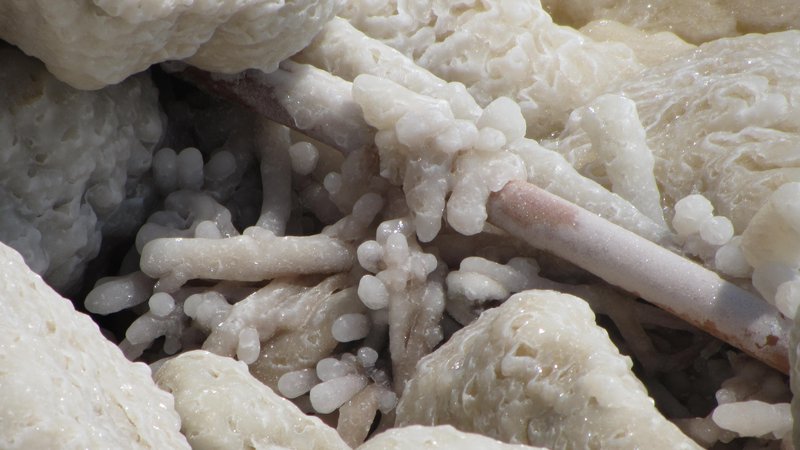 Fingers of salt in the Dead Sea