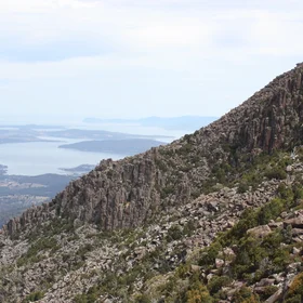 Mass wasting on the dolerite escarpment, kunanyi (Mt Wellington)