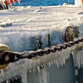 Frozen deck of OGS Explora
