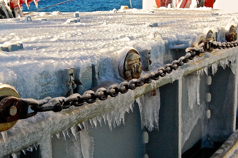 Frozen deck of OGS Explora