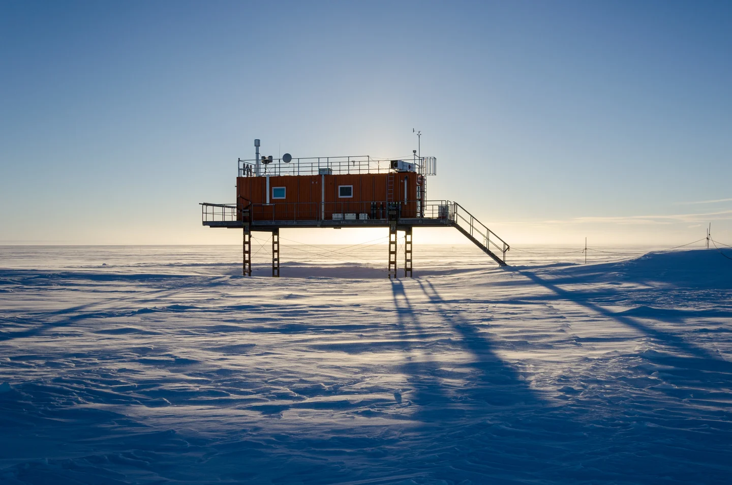 A science outpost in midnight sun