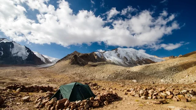 Few minutes in a great mountains of Kazakhstan pushed into few seconds