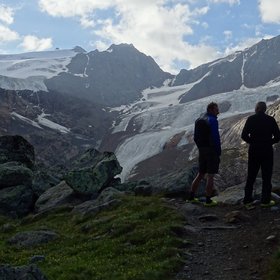 Standing on the top of a glacial moraine