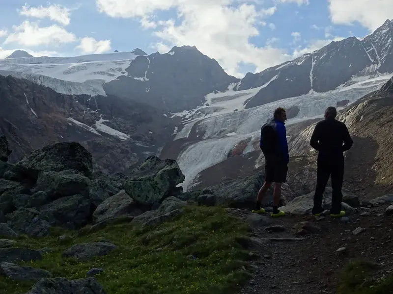 Standing on the top of a glacial moraine