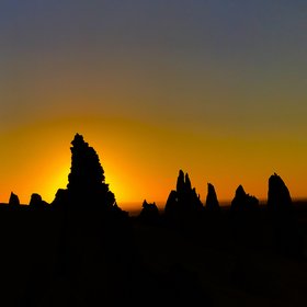 Pinnacles in Nambug National Park at sunset