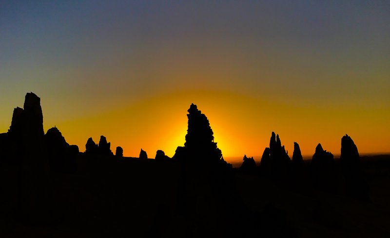 Pinnacles in Nambug National Park at sunset