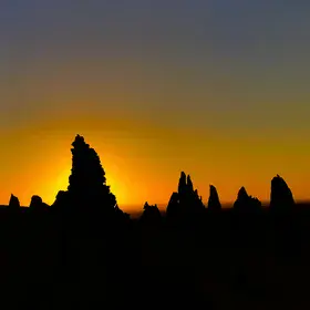 Pinnacles in Nambug National Park at sunset