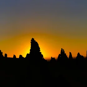 Pinnacles in Nambug National Park at sunset