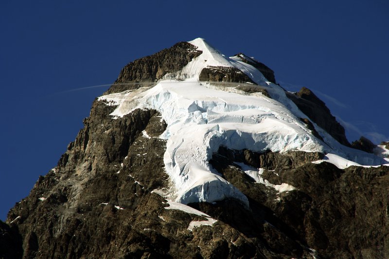 Ice on mountain summit