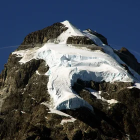 Ice on mountain summit
