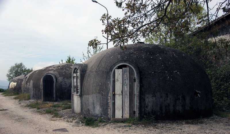 Igloo - emergency houses in San Potito Ultra (Italy), after 1980 earthquake.