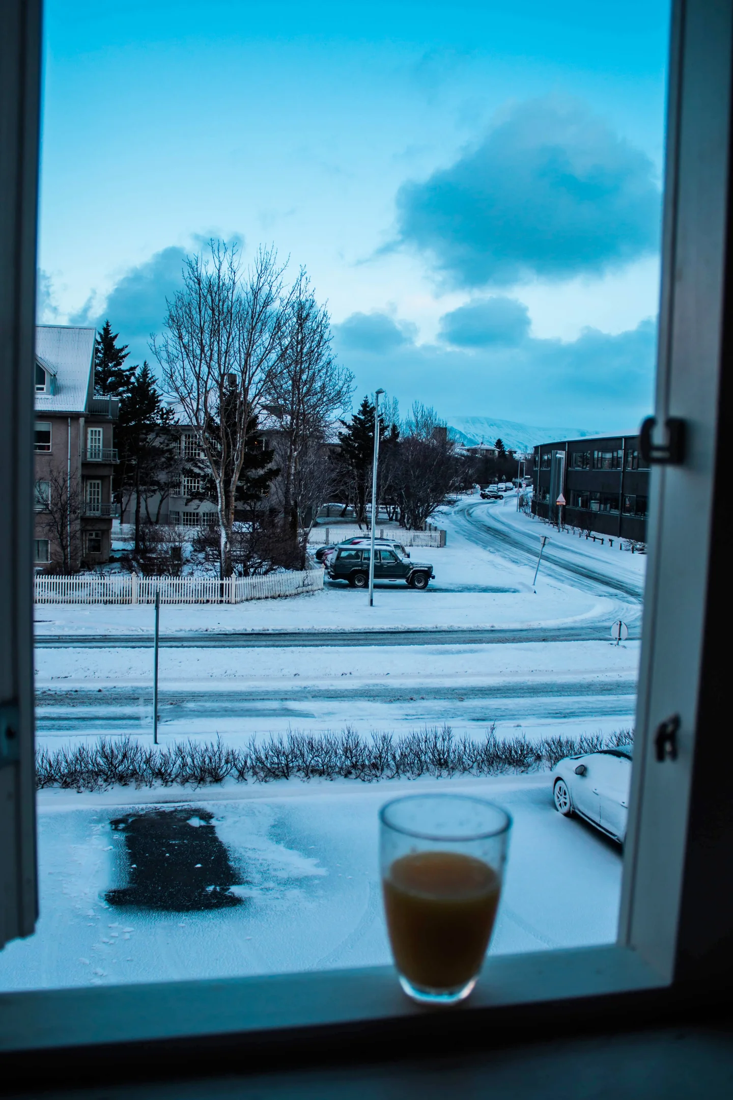 After a snowfall at Iceland